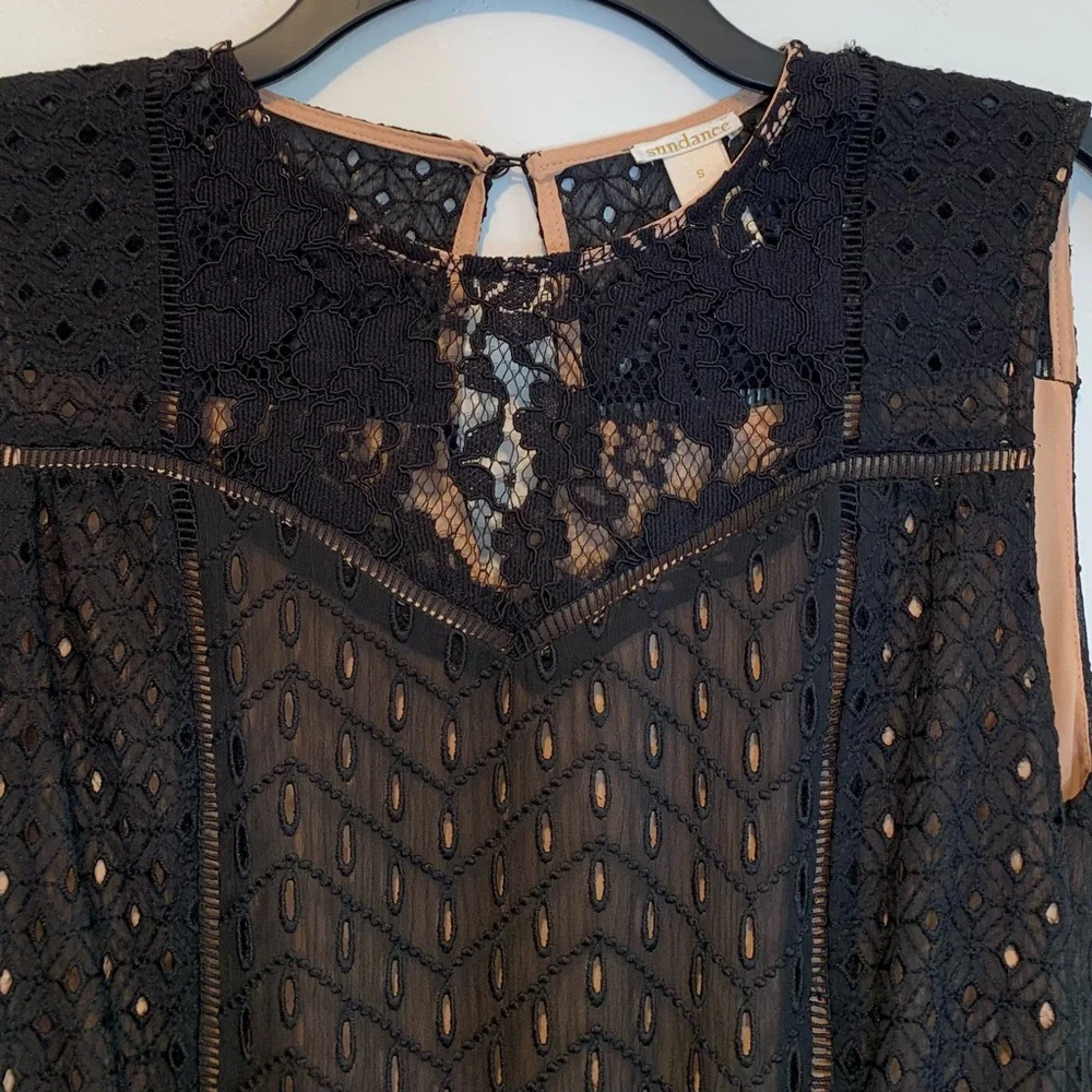 Sundance On The Sea Black Eyelet Lace Cocktail Dress - Picture 5 of 12